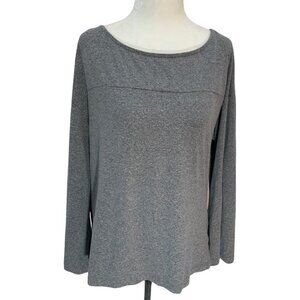 𝅺andeawy Grey Long Sleeve Top Grey Button Back T-Shirt Size S